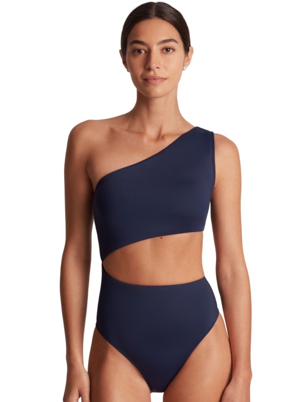 Lauren Ralph Lauren Women's Cutout One-Shoulder One-Piece Swimsuit - Dark Navy
